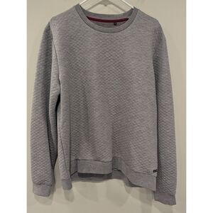 Guide London Grey Quilted Texture Crew Sweatshirt Size Large